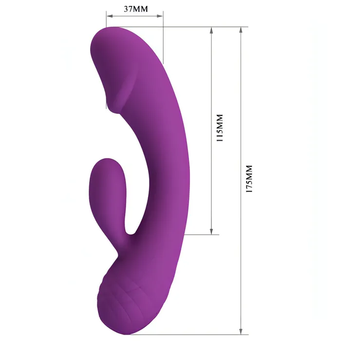 Female Sex Toys | Pretty Love Doreen Vibratore Rabbit realizzato in Silicone Soft Touch - 12 modalità di vibrazione, Extra Morbido, Ricaricabile, Viola