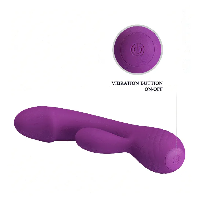 Female Sex Toys | Pretty Love Doreen Vibratore Rabbit realizzato in Silicone Soft Touch - 12 modalità di vibrazione, Extra Morbido, Ricaricabile, Viola