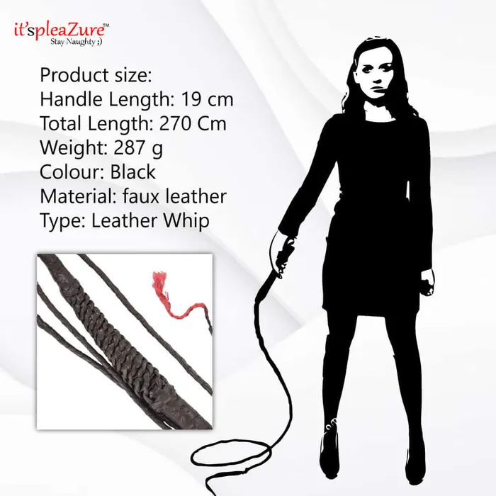 Anal | Itspleazure Itspleazure 106 Inches Long Black Leather Whip