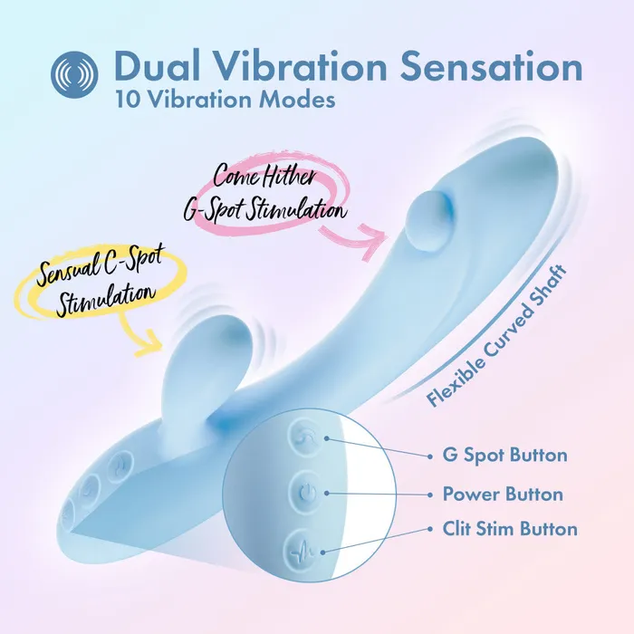 Blush Novelties Vibrators | Play With Me - Moondust Magic - Blue 20.3 cm USB Rechargeable Rabbit Vibrator