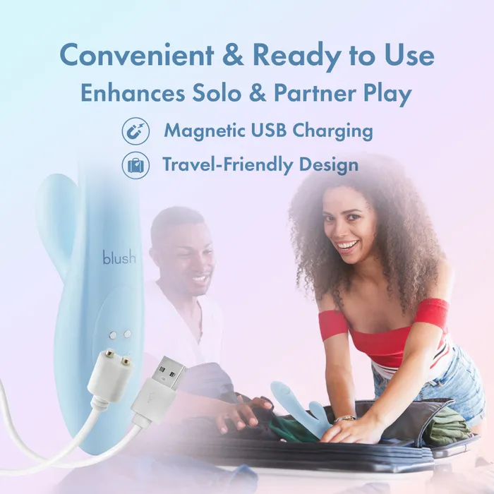 Blush Novelties Vibrators | Play With Me - Moondust Magic - Blue 20.3 cm USB Rechargeable Rabbit Vibrator