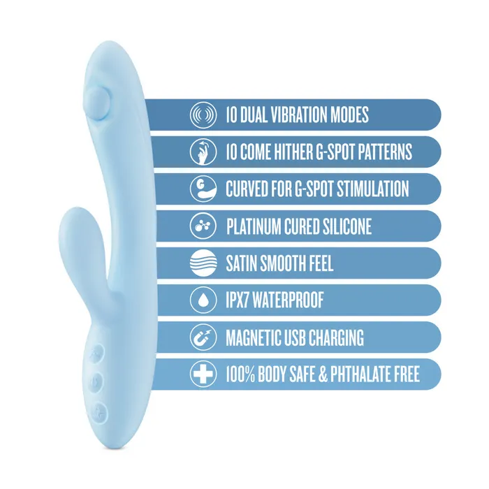 Blush Novelties Vibrators | Play With Me - Moondust Magic - Blue 20.3 cm USB Rechargeable Rabbit Vibrator