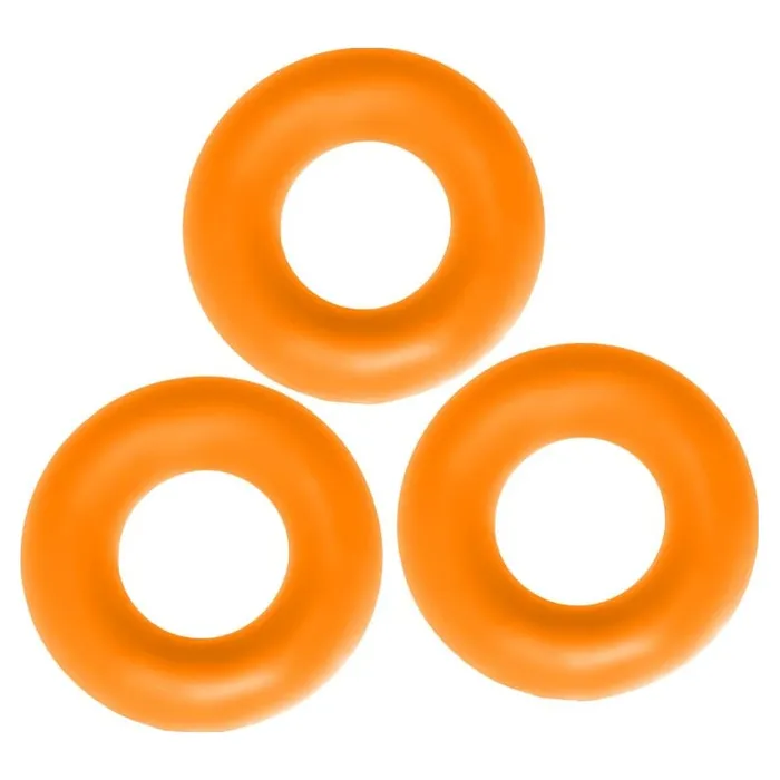 OxBalls Fat Willy 3 Pc Jumbo Cockrings Orange Vibrators