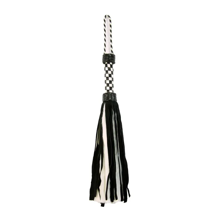 Ruff Doggie Styles Anal | Suede and Fluff MINI Flogger - 18" - White/Black