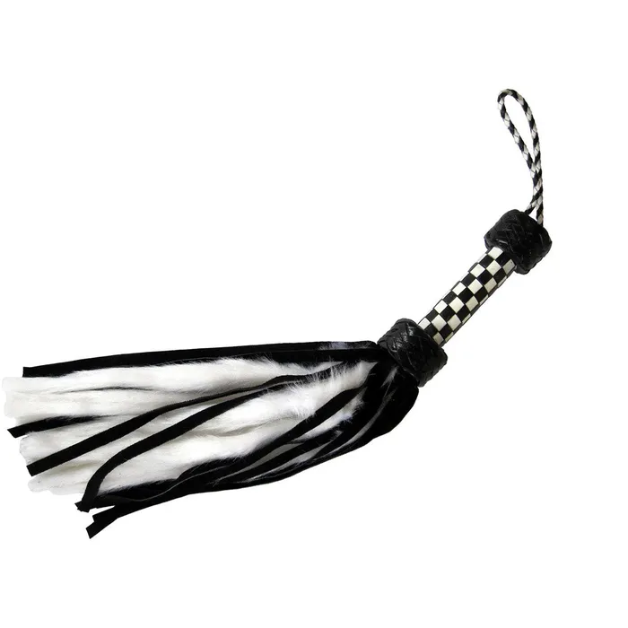 Ruff Doggie Styles Anal | Suede and Fluff MINI Flogger - 18" - White/Black