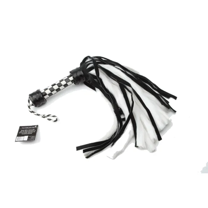 Ruff Doggie Styles Anal | Suede and Fluff MINI Flogger - 18" - White/Black