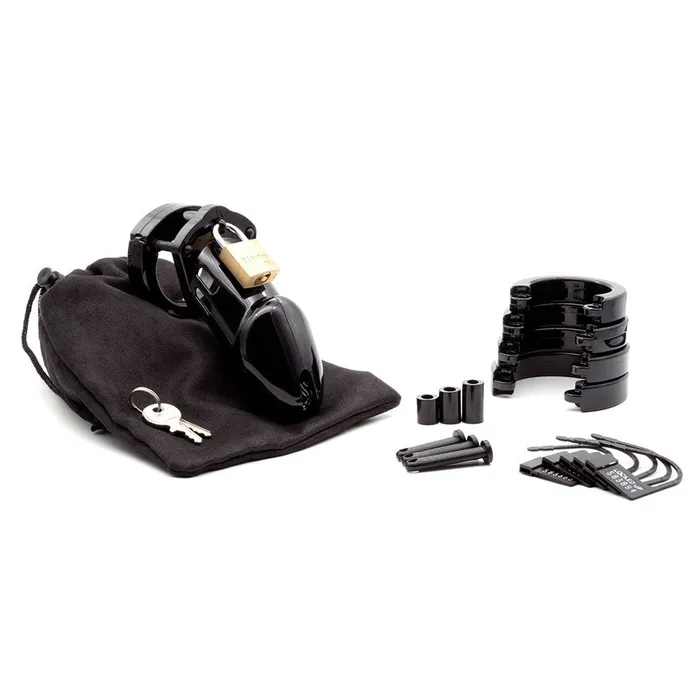 CB6000 Chastity Cock Cage Kit Black 325 Inch Cock Cage Kit CBX Male Sex Toys