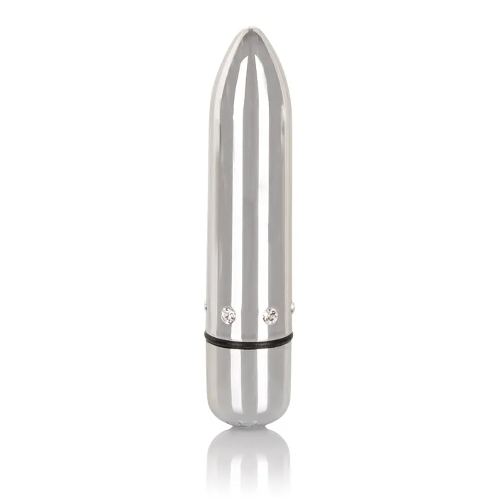 CalExotics Female Sex Toys Crystal High Intensity Bullet Silver