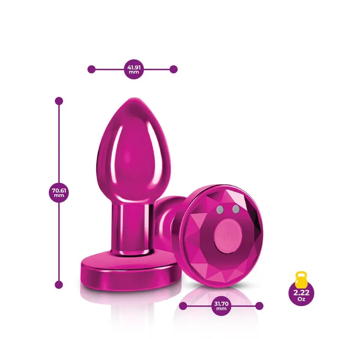 Cheeky Charms Rechargeable Vibrating Metal Butt Plug With Remote Control Pink Small Preorder Only Viben Male Sex Toys