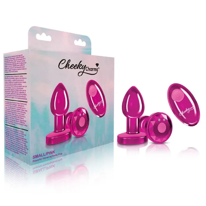Cheeky Charms Rechargeable Vibrating Metal Butt Plug With Remote Control Pink Small Preorder Only Viben Male Sex Toys