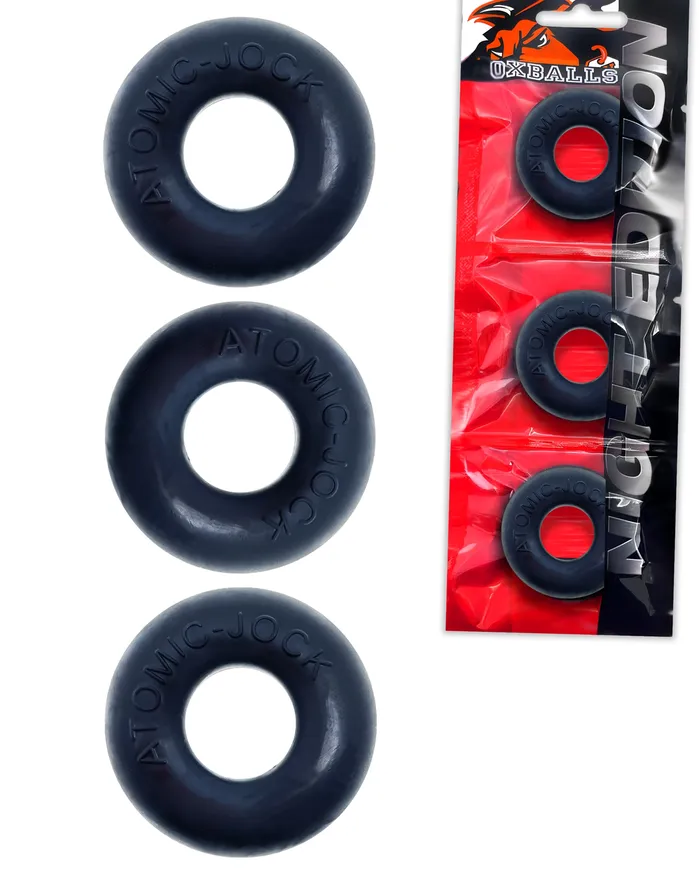 Ringer Cockring 3 Pack Small Night Black Oxballs Anal