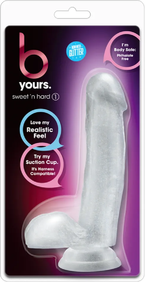 Blush Novelties Dildos B Yours Sweet N Hard 1 Dildo Dong Suction Harness Compatible Sex Toy Adult Pleasure clear